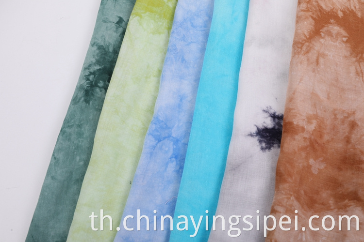 ผลิตภัณฑ์ใหม่ผูกย้อมเสื้อคลุม Challis Printed Poplin Rayon Fabric สำหรับเดรส